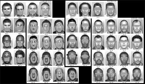Sample pages from the Facial Identification Catalog