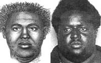 Composite drawing with photograph of subject on the right.